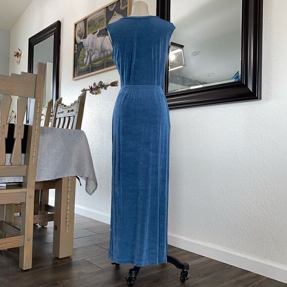 Weekenders Womens V-Neck Sleeveless Convertible Midi Maxi Dress Blue Size S/P - Picture 4 of 15
